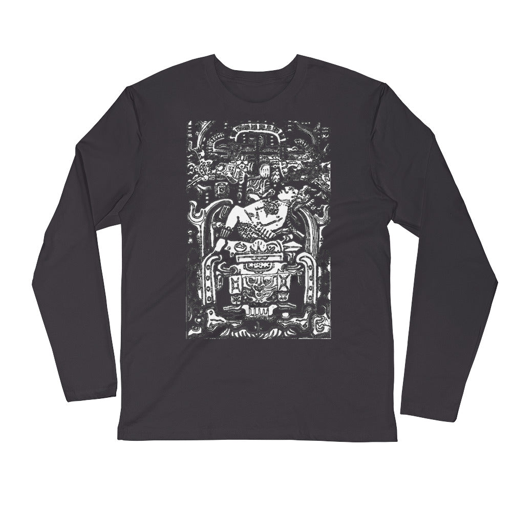 Mayan Spaceman Long Sleeve Fitted Crew